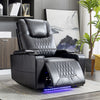 Electric Recliner Chair Lighting Gaming Home Theater Seating Leather Sofa QB