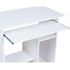 UK Computer Desk with Shelves Storage Shelf Keyboard Tray Laptop Table White