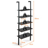 5-Tier Ladder Shelf Bookshelf Wall Mounted Storage Organizer Plant Display Rack
