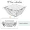 Wooden Coffee Table with Storage Drawer Marble-Look Modern Living Room Furniture