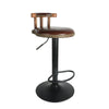 2 PU Breakfast Bar Stools Leather Seat Pub Style Vintage Wood Swivel Adjustable