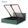 4ft6 Upholstered Bed Frame Fabric Gas Lift Ottoman Storage Beds in Double Green