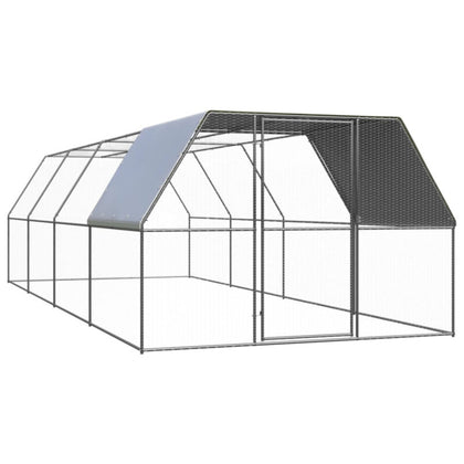 Outdoor Chicken Cage 3x8x2 m Galvanised Steel Y8K8