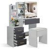 Dressing Table With Mirror Drawers Stool Set Bedroom Makeup Desk Vanity Table