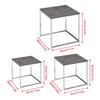 NICEME Nested Tables Set of 3, 3pcs Square Side Table End Table for Living Room