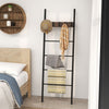 5-Tiers Blanket Ladder Wall leaning Display Shelf Industrial Blanket Holder Rack