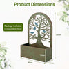 2 PCS Decorative Raised Garden Bed Heavy-Duty Metal Elevated Bed with Trellises