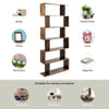 6-tier Bookcase Industrial S-Shaped Bookshelf Wooden Storage Display Shelf Home