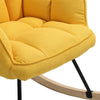 Upholstered Linen Fabric Armchair Rocking Chair Napping Lounge Lazy Sofa Button