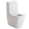 Modern Close Coupled Toilet Bathroom White Ceramic Soft Close Seat WC Pan Home