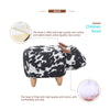 Animal Footstool Velvet Upholstered Ottoman Heavy Duty Milk Cow Seat Home Chair