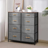 Grey Chest of Drawers 8 Fabric Drawers Bedroom Storage Cabinet Organizer Units