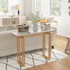 110cm Modern Console Table Faux Marble Top Entryway Table Narrow Sofa Side Table