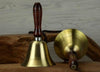 Solid Brass Wooden Handle School Dinner Large Hand Bell Handbell 17cm Reception