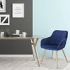 1x Dining Chair Velvet Seat Padded Breakfast Armchair w/ Backrest Kitchen Lounge
