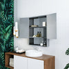 Bathroom Mirror Cabinet Storage with Shelf Cupboard Modern Stainless Steel Wall