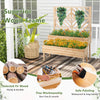 Wooden Raised Garden Bed w/ Trellis 2-Tier Elevated Planter Box Plant Container