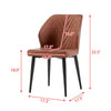 2/4/6pcs Dining Chairs Set Faux Leather Seat Back Metal Legs Kitchen Chair