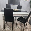 Dining Table Set and 6 4 black white Leather chairs kitchen table set of 4 or 6