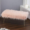 Modern Fluffy Bench Pouffe Stool 2 Seater Bench Bedroom Living Room Hairpin Legs