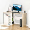 L-Shaped Corner Computer Desk Study Table with Storage Shelf