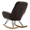 Occasional Rocking Armchair Distressed Leather Padded Relaxing Chair Tuft Back