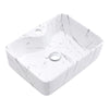 Counter Top Rectangle Marble Ceramic Sink Cloakroom Bathroom Vanity Basin 1 Hole