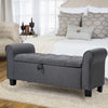 Large Chesterfield Upholstered Linen Ottoman Storage Box Toy Blanket Chest Bench