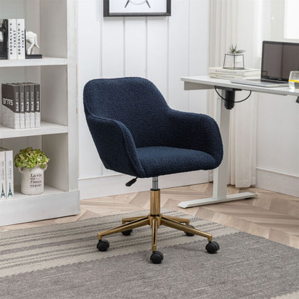 Home Office Study Desk Chair 360° Swivel Height Adjustable Computer Chair Blue