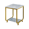 45/105cm Marble Effect 2-Tier End Table Sofa Side Tables Bedside for Living Room