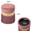 Velvet Padded Ottoman Storage Stool Pouffe Tassel Dressing Table Vanity Chair