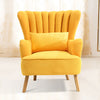 Nordic Fabric Upholstered Accent Sofa Armchair Scalloped Wing Back Tub Chair New