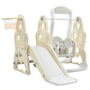 Toddler Slide and Swing Set 4 in 1, Kids Playground Climber Swing Playset Beige