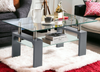 Glass Coffee Table With Storage Modern Living Room Furniture Tea Coffee Table