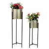 2x Gold Metal Plant Pot Stand Holder Indoor Garden Decor Flower Planter Display