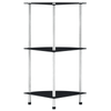 2/3 Tier Glass Shelf Unit Clear Modern Storage Display Side Table Furniture