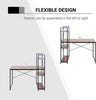 Computer Desk PC Workstation Laptop Table w/4-tier Open Bookshelf Home Office