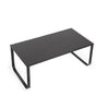 Black Rectangle Coffee Table Glass Side End Table Metal Frame Office Living Room