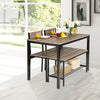 4-Piece Wooden Dining Table & Chair Set Modern Kitchen Table w/2 Chairs & Bench