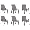 7 Piece Garden Dining Set Grey and Black N6V8