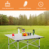 Portable Camping Table Folding Picnic Table Aluminum Roll Up Tabletop W/ Bag