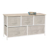 Fabric Cabinets Storage Unit Chest of 3/4/5 Drawer Bedside Table Organiser Beige