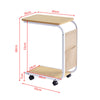 C Shaped Side Table with Wheels for Living Room Mobile Sofa Side End Tables