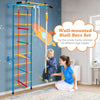 Kids Steel Swedish Ladder Set Gymnastic Wall Gym Pull-up Bar Climbing Frame