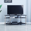 32" to 50" 3 Tier Black Tempered Glass TV Stand Floor Entertainment Unit Center