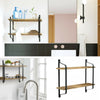 2 Tier Metal Wall Shelf Wall Mounted Diaplay Shelf Living Room Bedroom