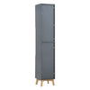 Narrow Modern Bathroom Tall Cabinet 2 Door Shelves Unit Storage Wooden Furniture