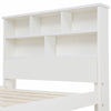 3ft Single Wooden Bed Frame Solid Pine Wood W/ Drawer & Storage Shelves White
