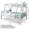 Triple Bunk Beds 3ft Single Bed Frame Wooden Double Bunk Bed For Kids Children
