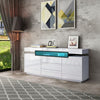 Modern TV Stand High Gloss Unit Cabinet With RGB LED Light 2 Doors & 3 Drawers